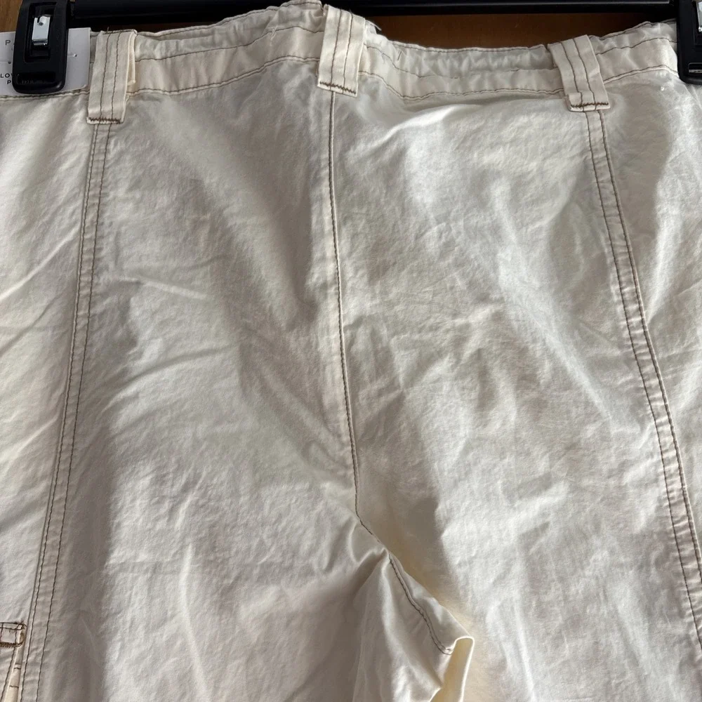Pac Sun Women's Small Low Rise Bone Puddle Cargo Pants Baggy 90's Skater Y2K New